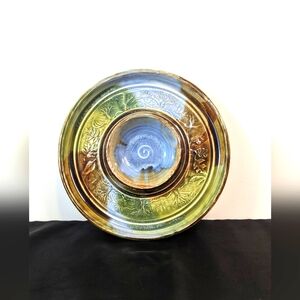 L F Long Laurey Faye pottery chip dip platter leaf leaves Hazelwood Pottery NEW